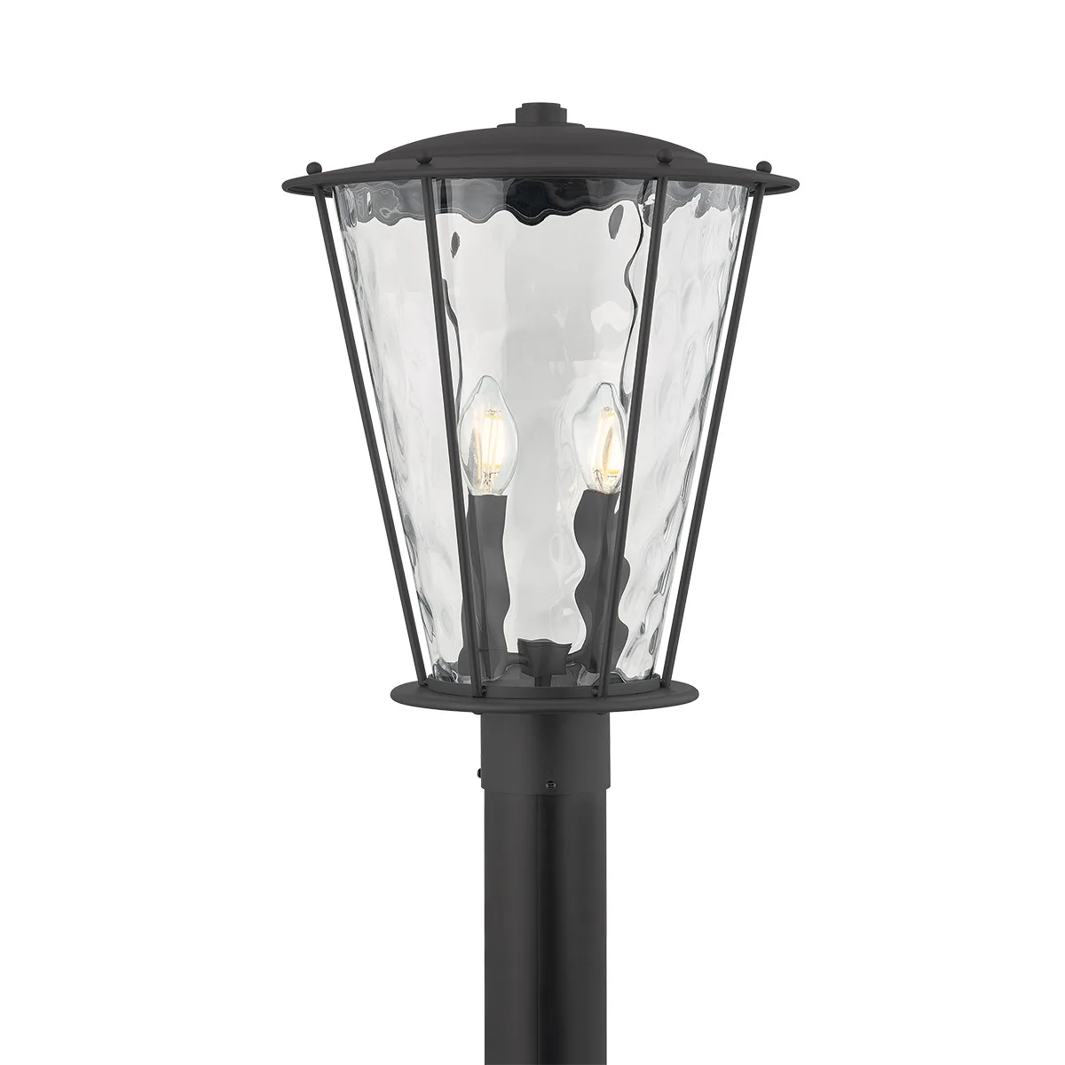 Jantzen Two Light Post Mount in Textured Black