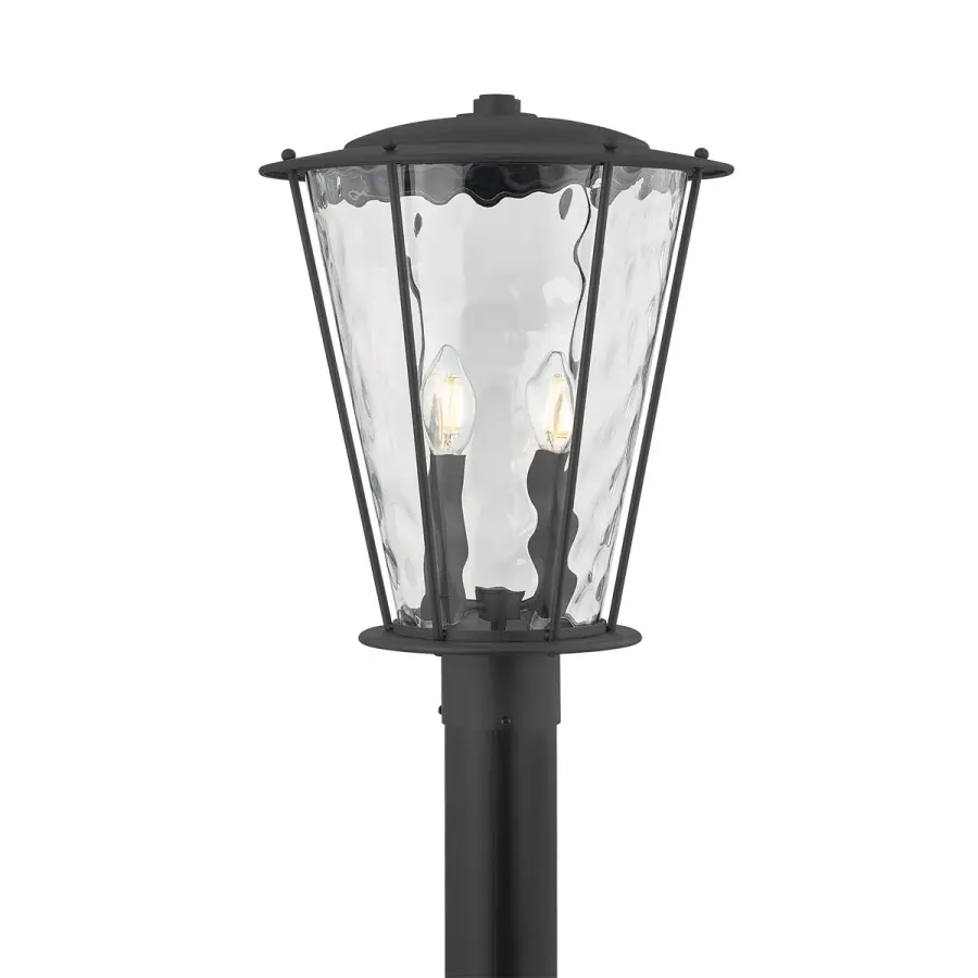 Jantzen Two Light Post Mount in Textured Black