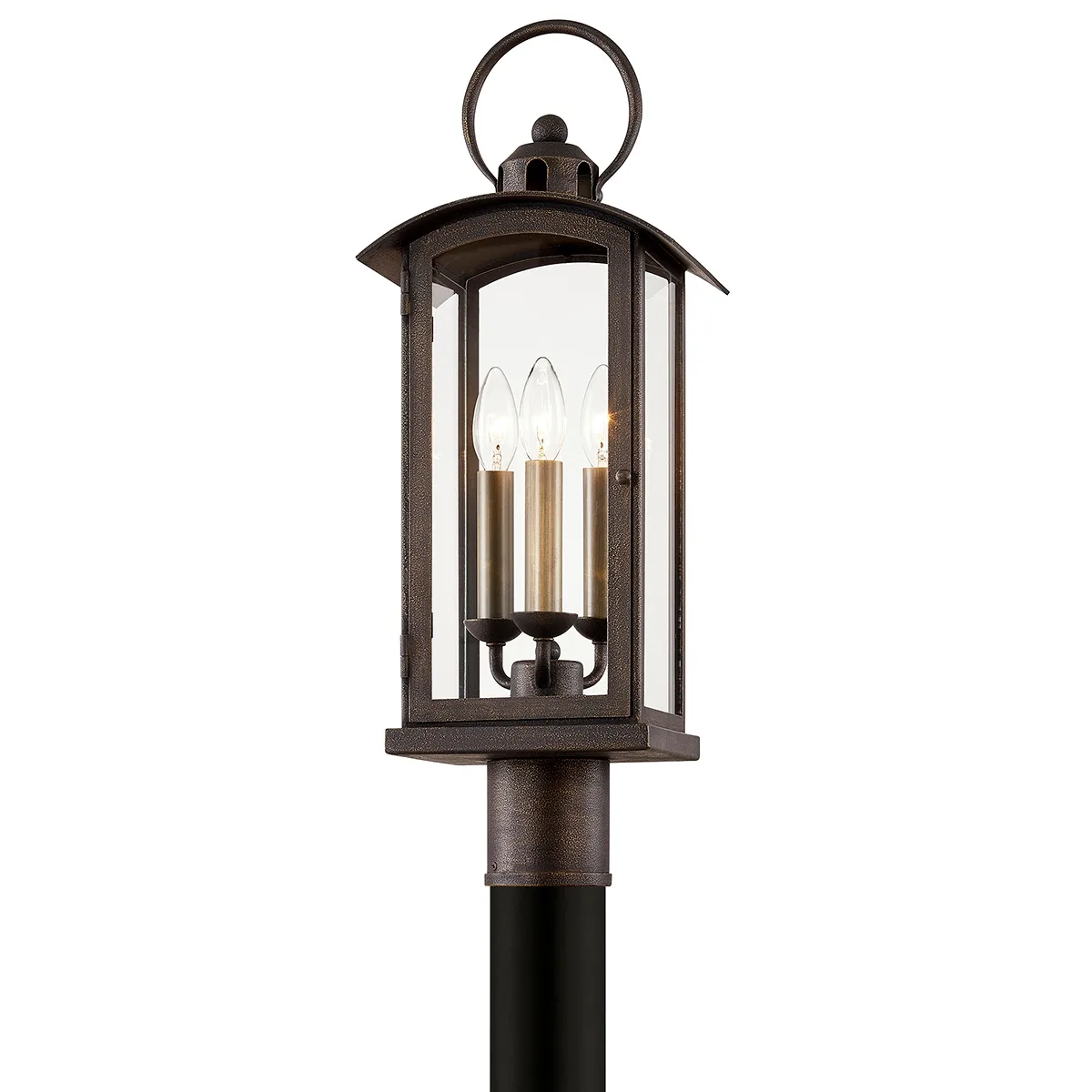Chaplin Three Light Post Lantern in Vienna Bronze