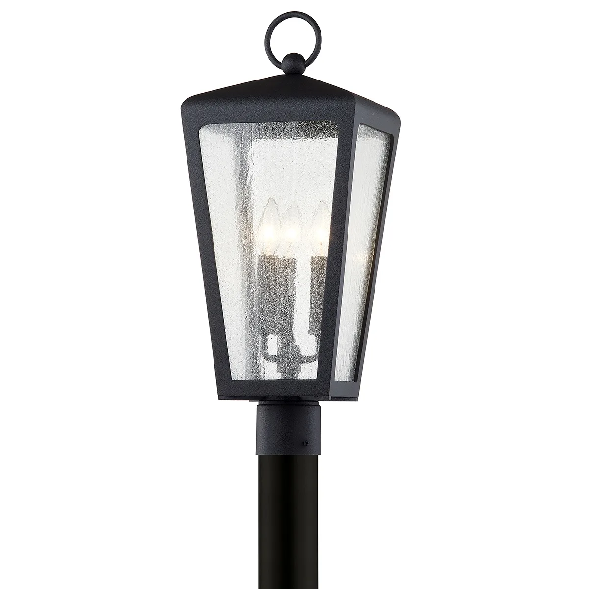 Mariden Three Light Post Lantern in Textured Iron