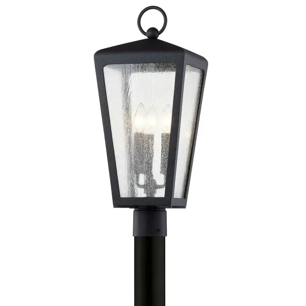 Mariden Three Light Post Lantern in Textured Iron