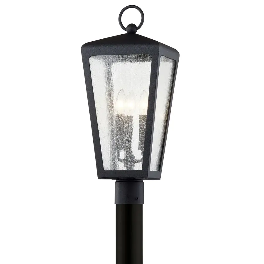 Mariden Three Light Post Lantern in Textured Iron