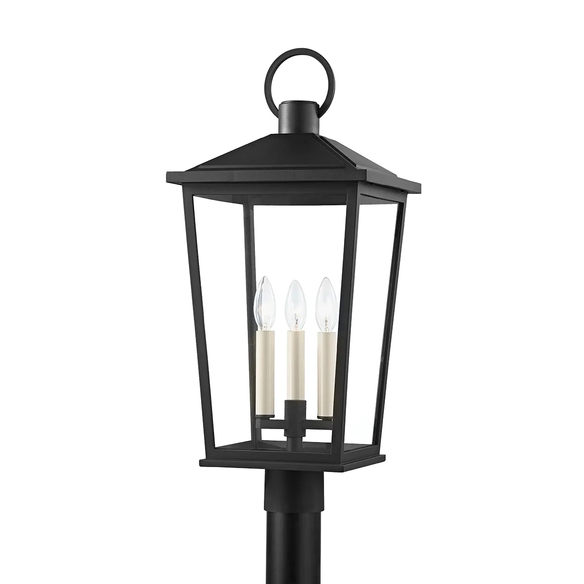 Soren Three Light Outdoor Post Mount in Textured Black