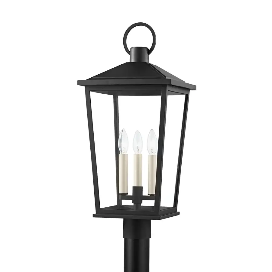 Soren Three Light Outdoor Post Mount in Textured Black