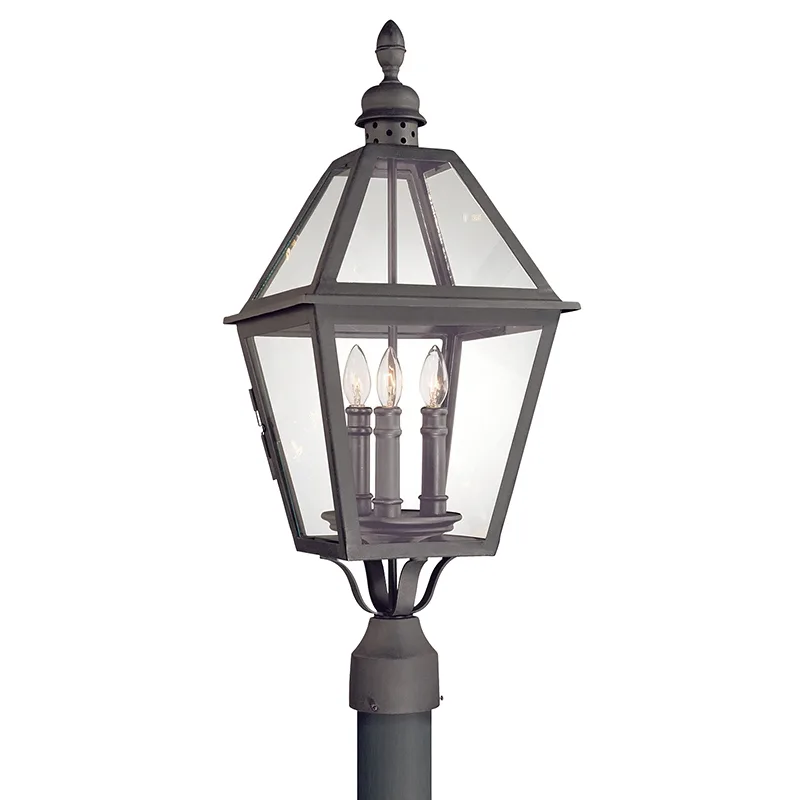 Townsend Three Light Post Lantern in Textured Black