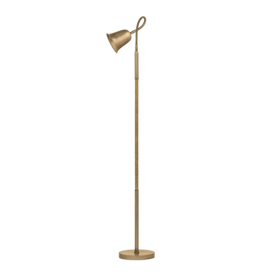 Wharf One Light Floor Lamp in Patina Brass
