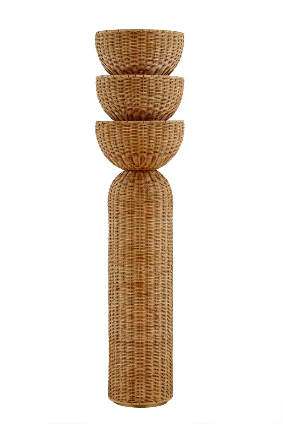Rian Three Light Floor Lamp in Patina Brass