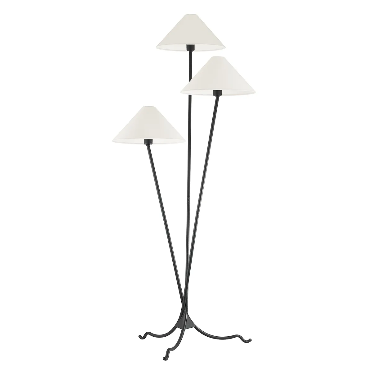 Cedar Three Light Floor Lamp in Forged Iron