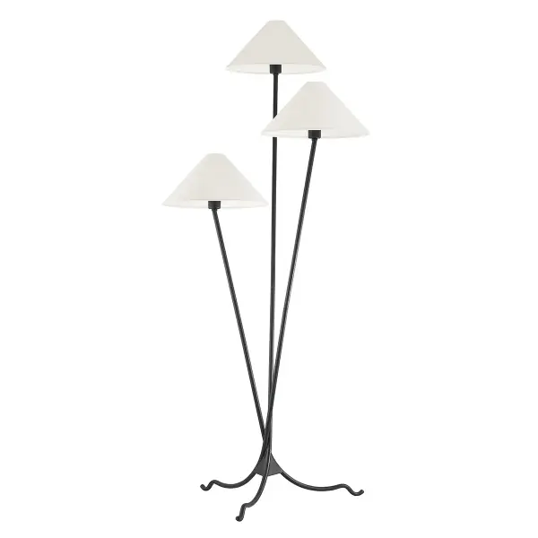 Cedar Three Light Floor Lamp in Forged Iron