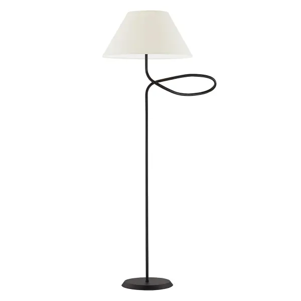 The Alameda floor lamp masterfully combines industrial forged iron with a delicate handmade paper shade, creating a striking visual contrast. Its sculptural form flows organically from a weighted base, perfect for reading nooks or bedside areas.