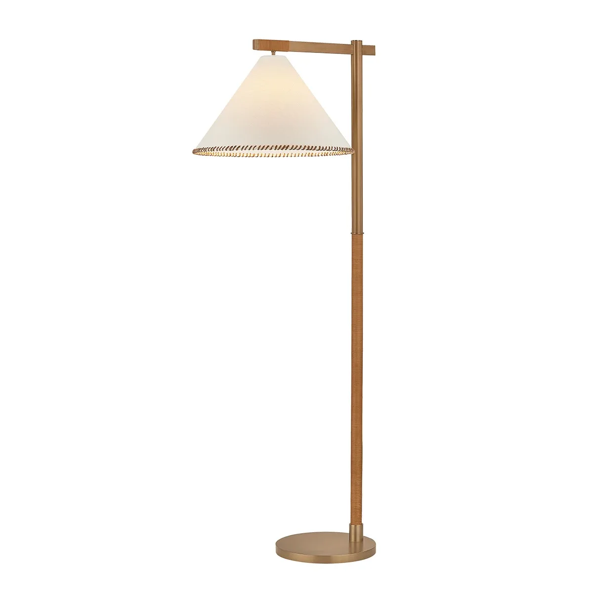 Stoney One Light Floor Lamp in Patina Brass