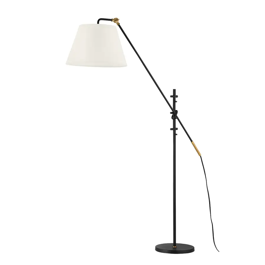 Navin One Light Floor Lamp in Patina Brass