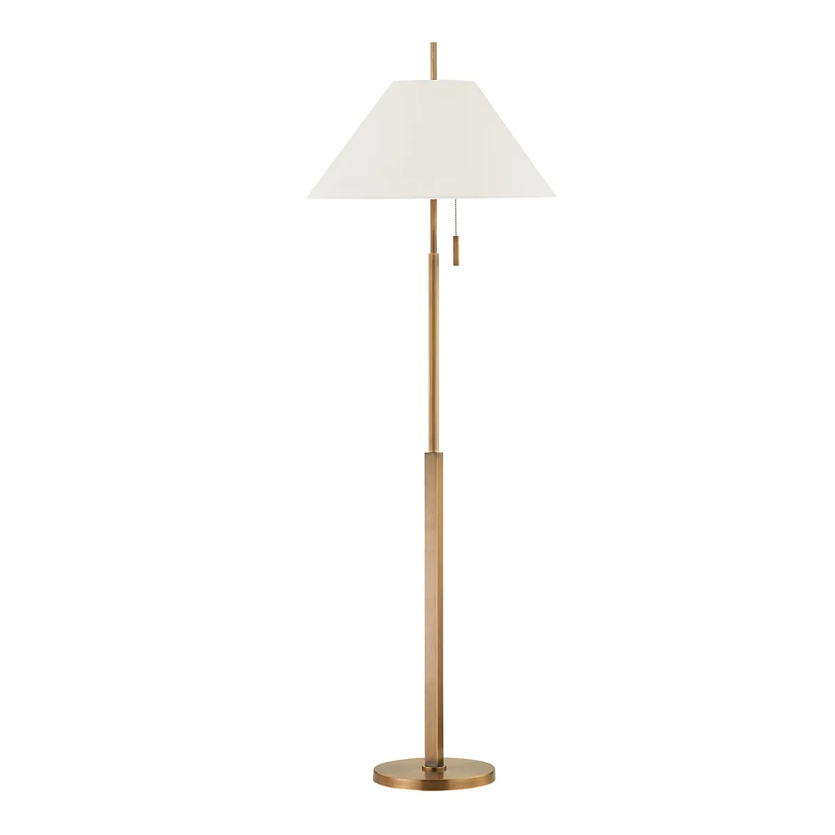 Clic One Light Floor Lamp in Patina Brass