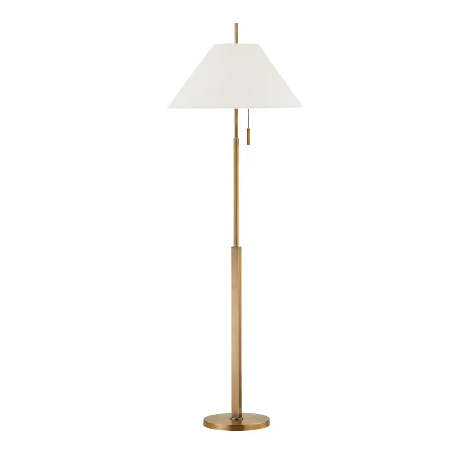 Clic One Light Floor Lamp in Patina Brass
