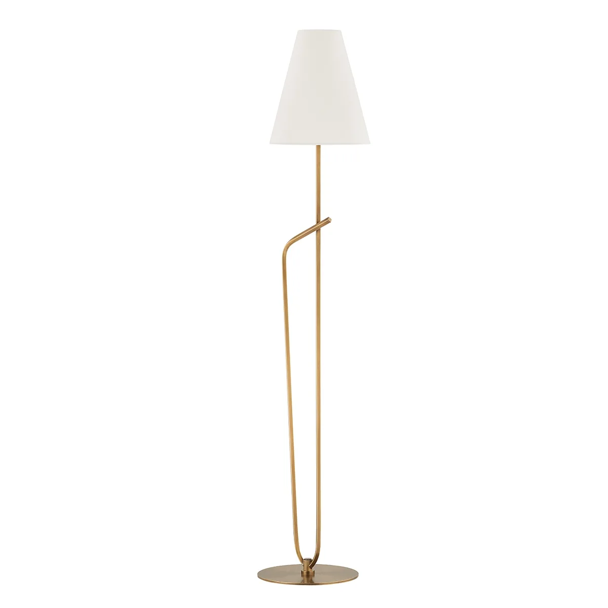 Pearce One Light Floor Lamp in Patina Brass