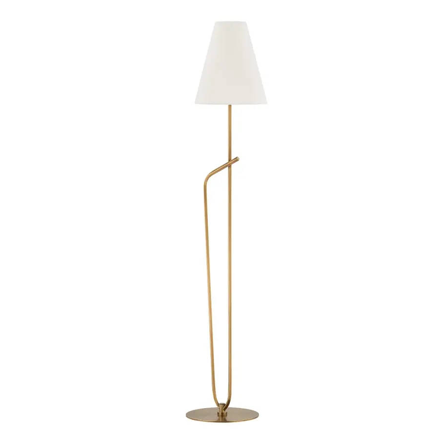 Pearce One Light Floor Lamp in Patina Brass