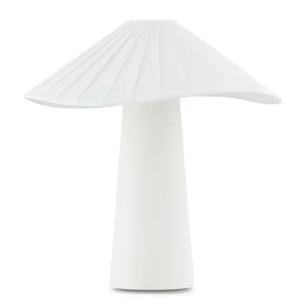 The Chanterelle table lamp by designer Lauren Liess brings refined organic style with its all-linen construction. The pleated natural linen shade features an undulating edge that adds movement and sophistication, while the linen-wrapped base creates a clean monochromatic aesthetic perfect for contemporary interiors.