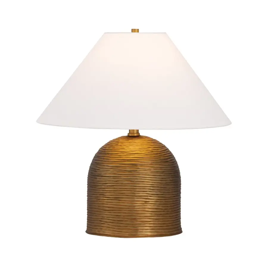 Arvin One Light Table Lamp in Patina Brass
