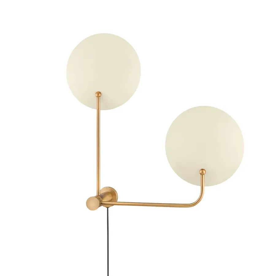 Leif Two Light Wall Sconce in Patina Brass