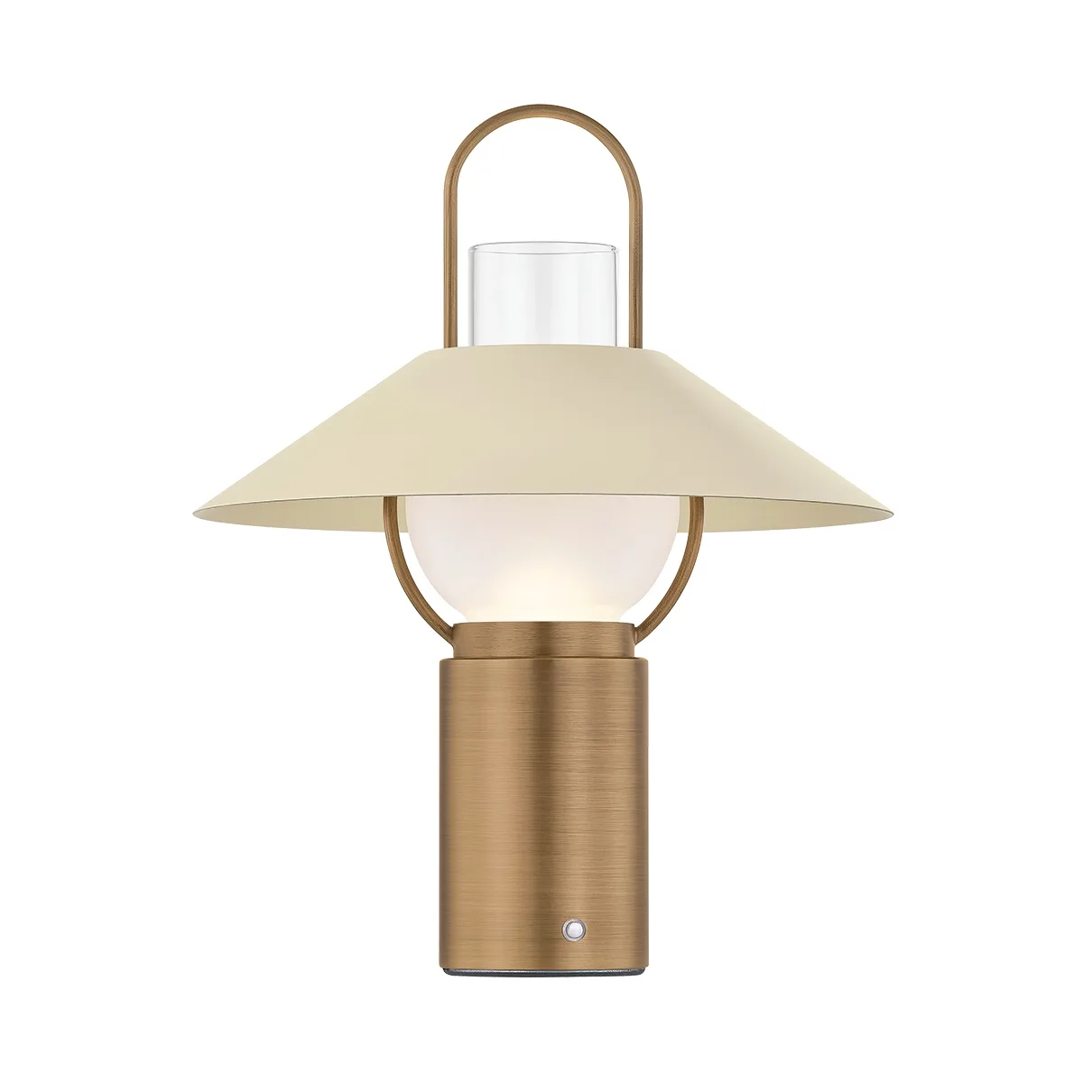 Kindle LED Rechargeable Table Lamp in Patina Brass