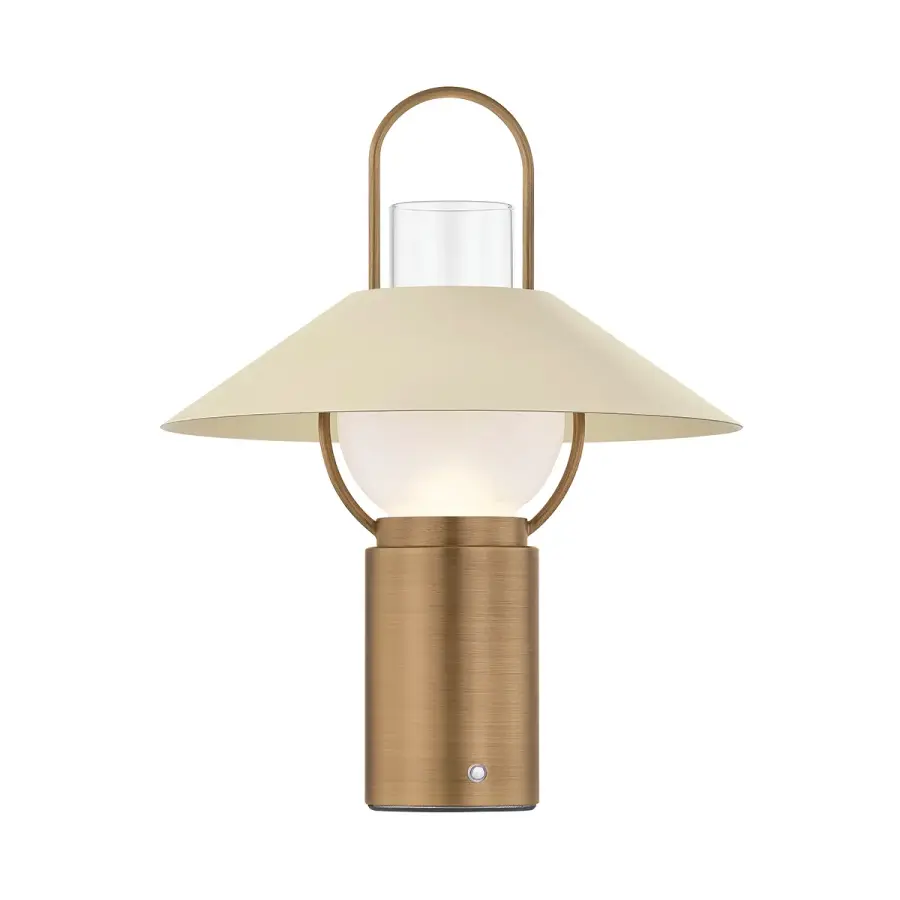 Kindle LED Rechargeable Table Lamp in Patina Brass
