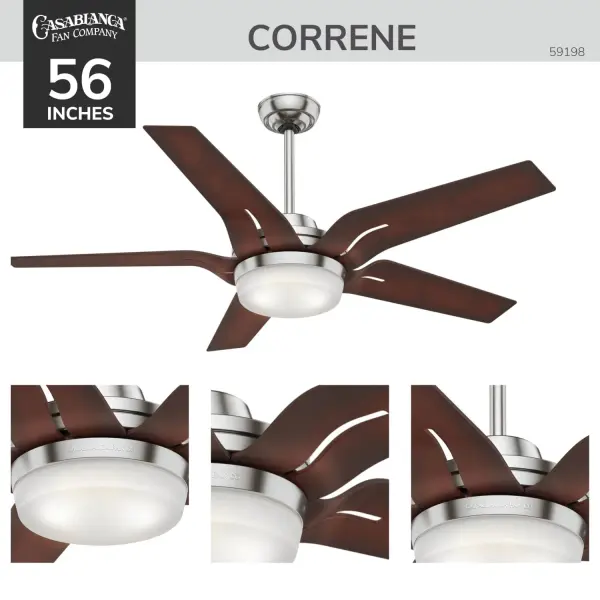 Correne 56" LED Ceiling Fan with Light - Image 4