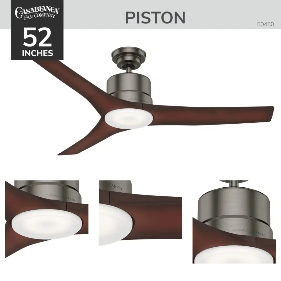 Piston Outdoor LED Ceiling Fan 52" - Image 3
