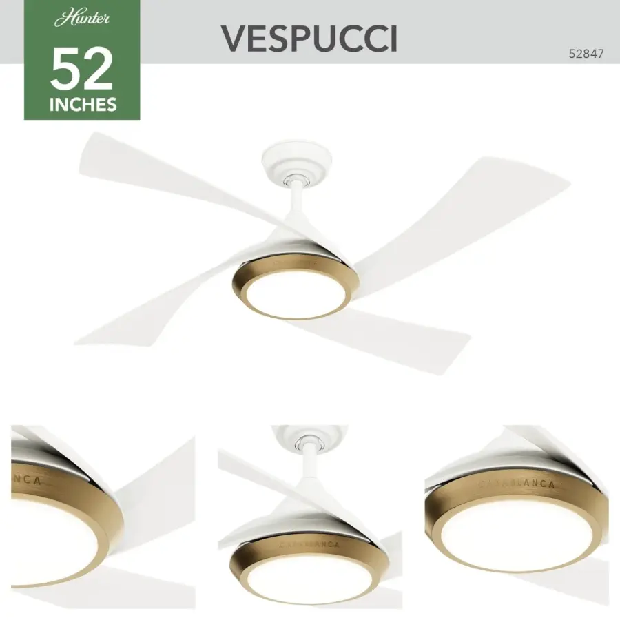 Vespucci Outdoor 52" Ceiling Fan with LED Light - Image 3