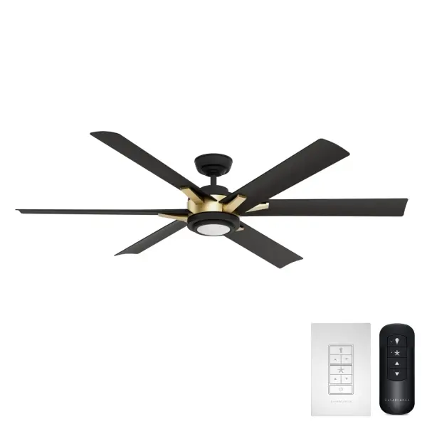 The Melia combines ENERGY STAR® certification with modern design for covered outdoor spaces. Its 6-speed DC motor delivers ultra-quiet operation while being 64% more efficient than standard fans, perfect for patios and porches. - alternate view