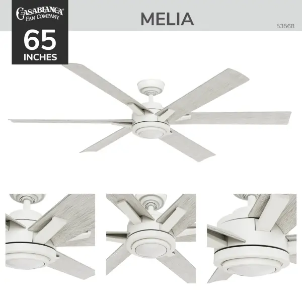 Melia Outdoor 65" Ceiling Fan with LED Light - Image 7