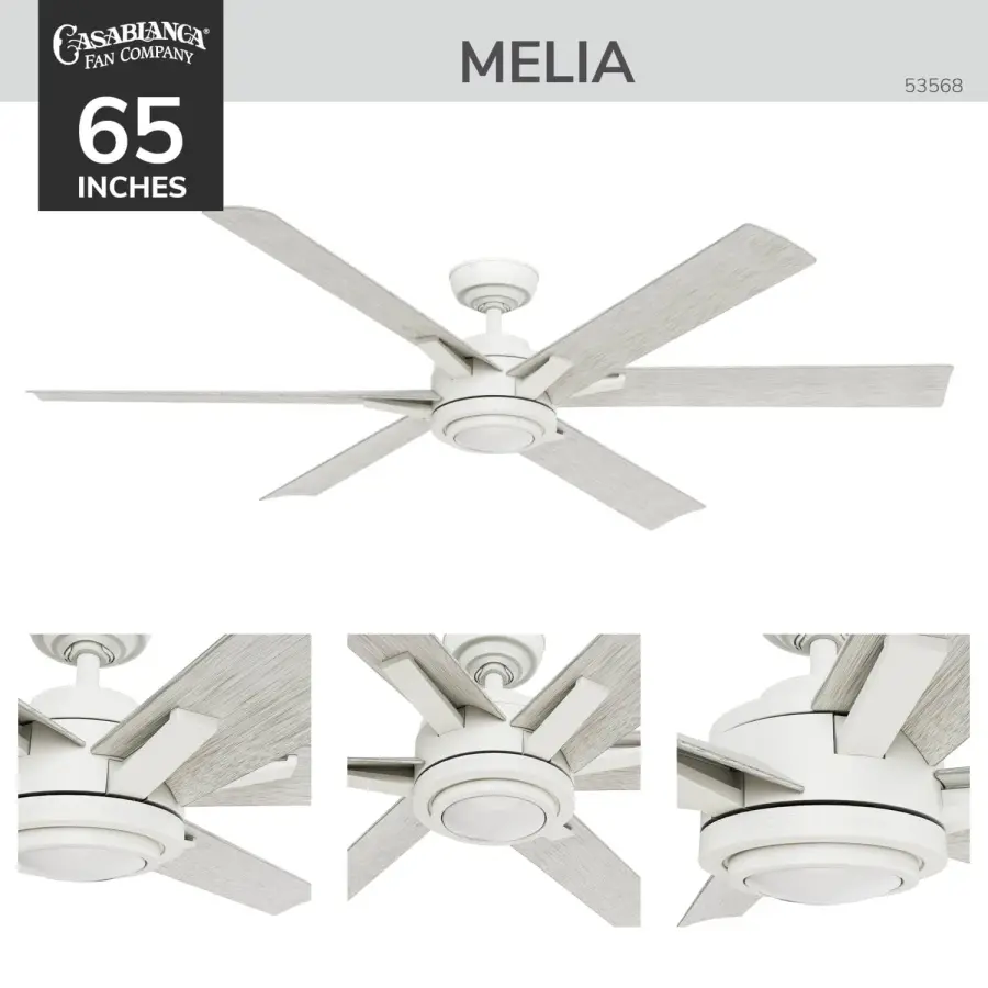 Melia Outdoor 65" Ceiling Fan with LED Light - Image 7