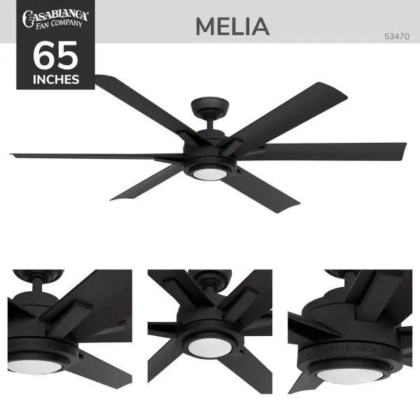 Melia Outdoor 65" Ceiling Fan with LED Light - Image 9
