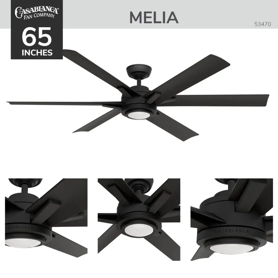 Melia Outdoor 65" Ceiling Fan with LED Light - Image 9