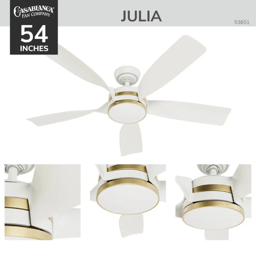 Julia Outdoor Energy Star DC Ceiling Fan with LED Light 52" - Image 3