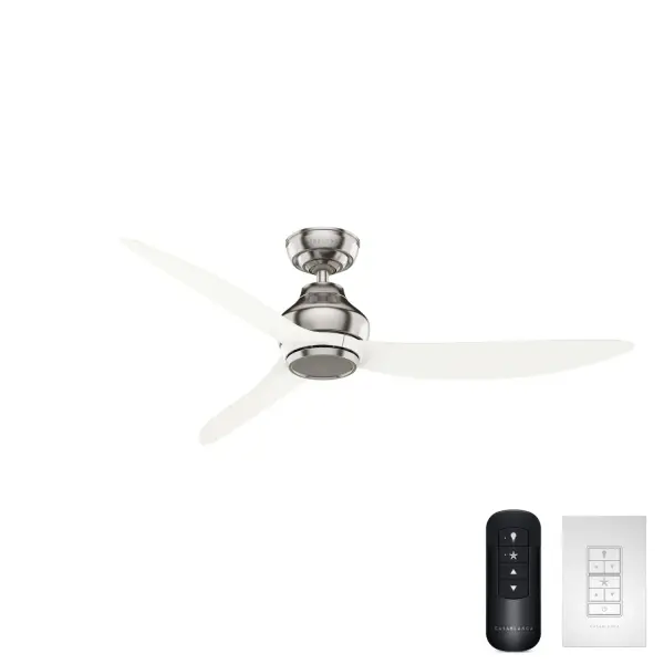 The Eyla combines modern efficiency with versatile control options. ENERGY STAR certified at 64% more efficient than standard fans, it features a 6-speed DC motor, reversible operation, and both remote and wall control for ultimate convenience.