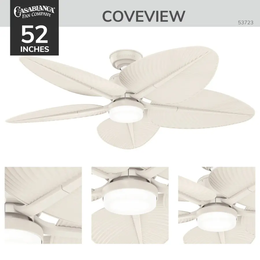 Coveview Outdoor Ceiling Fan with LED Light 52" - Image 3
