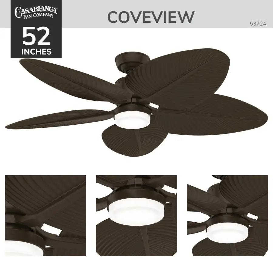 Coveview Outdoor Ceiling Fan with LED Light 52" - Image 4