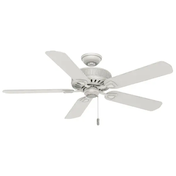The Ainsworth 54-inch ceiling fan combines sophisticated traditional styling with modern performance. Meticulous column details and ornamental design create a distinguished centerpiece for French country interiors.