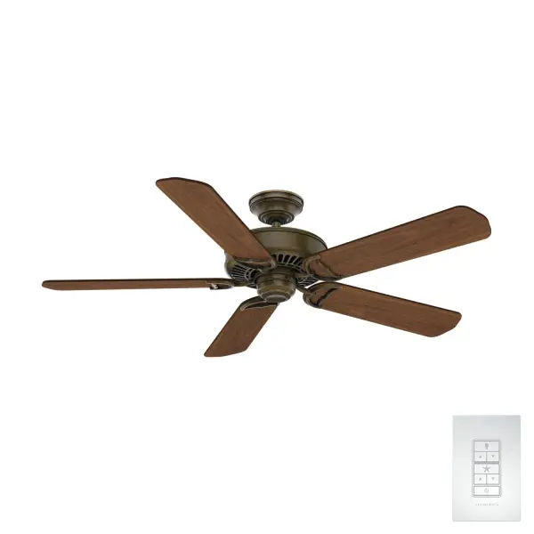 The Panama 54" is a heritage ceiling fan combining traditional aesthetics with modern Direct Drive motor technology. Perfect for large rooms up to 400 sq ft, it delivers superior air circulation with silent operation. - alternate view