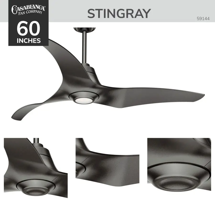 Stingray Outdoor 60" LED Ceiling Fan with Remote - Image 4