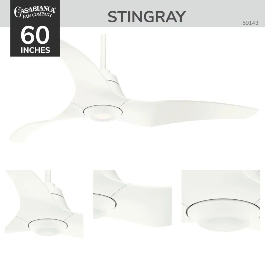 Stingray Outdoor 60" LED Ceiling Fan with Remote - Image 5