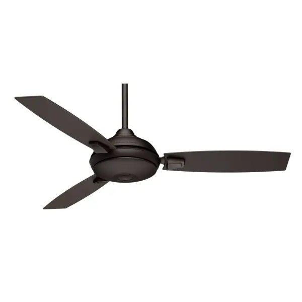 The Verse combines 1950s metropolitan design with contemporary minimalism, delivering a damp-rated ceiling fan perfect for covered outdoor spaces. Features WhisperWind® motor, integrated LED lighting, and versatile mounting options. - alternate view
