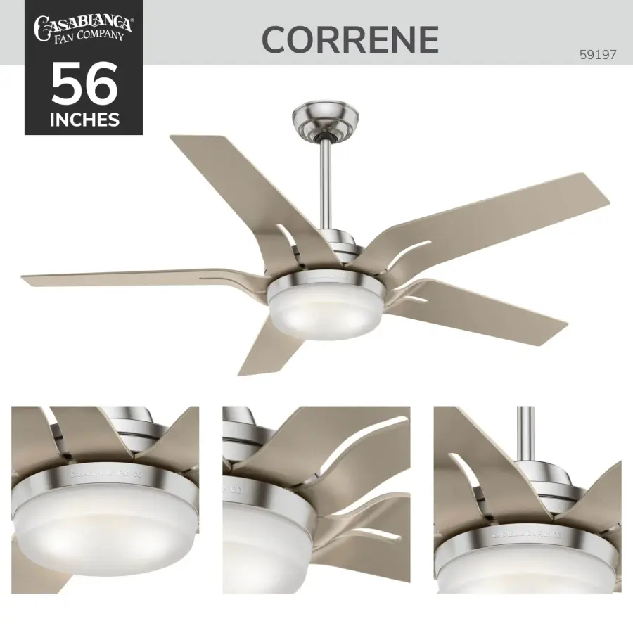 Correne 56" LED Ceiling Fan with Light - Image 5