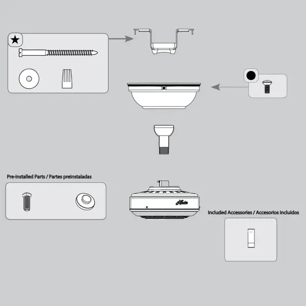 Trilobe hanging system designed as a replacement part for ceiling-mounted lighting fixtures. Provides secure mounting connection for pendant and chandelier installations.