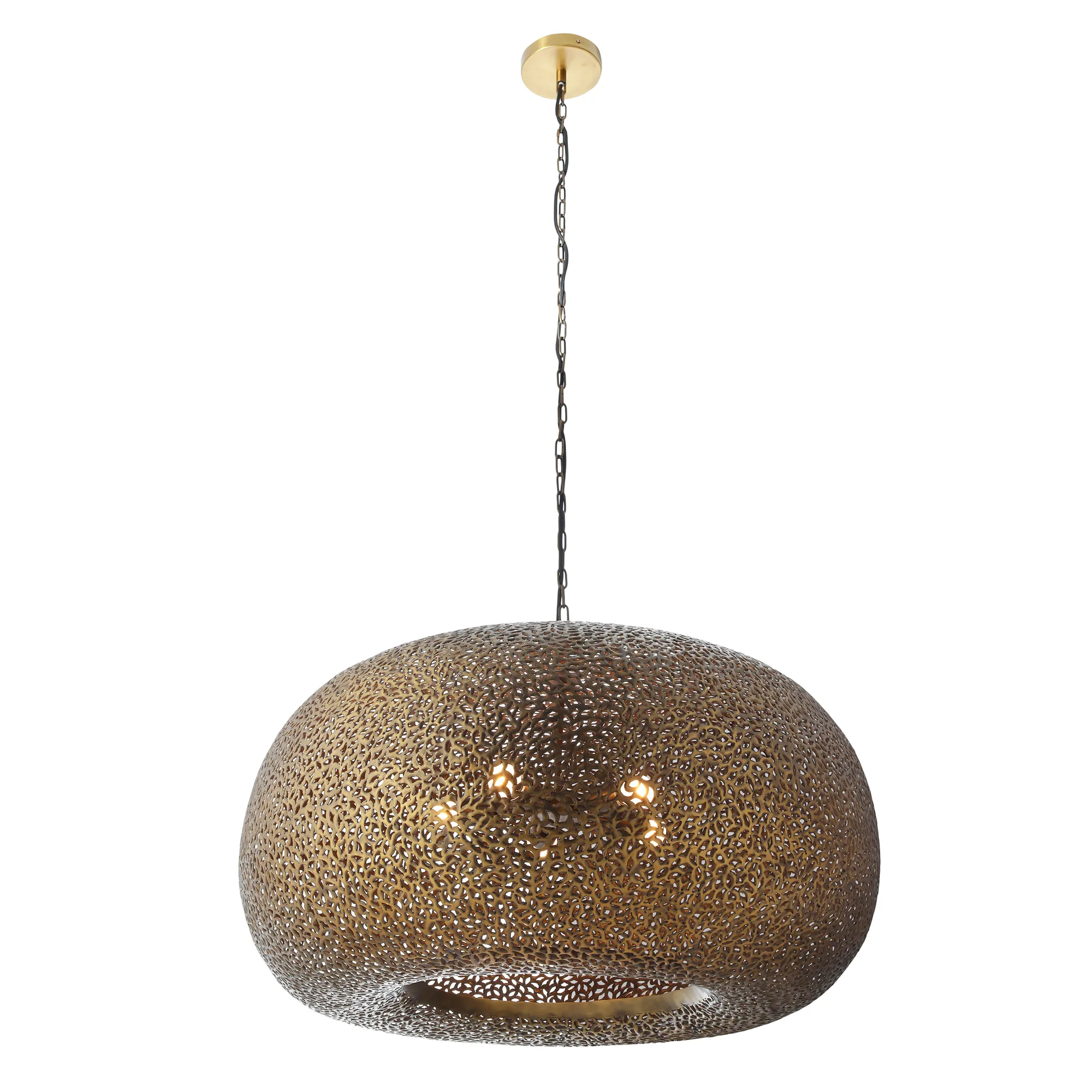 Moradabad 5-Light Pendant in Gilded Brass