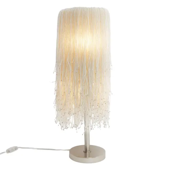 Elegant Crystal Table Lamp with Timeless Polished Nickel Finish - Image 1