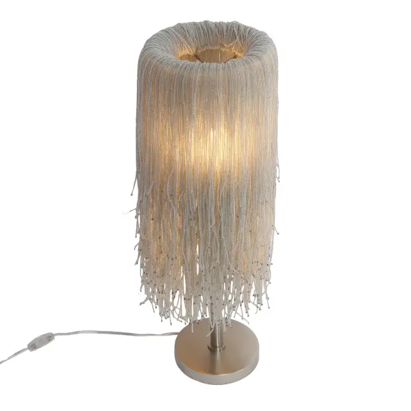 Elegant Crystal Table Lamp with Timeless Polished Nickel Finish - Image 2