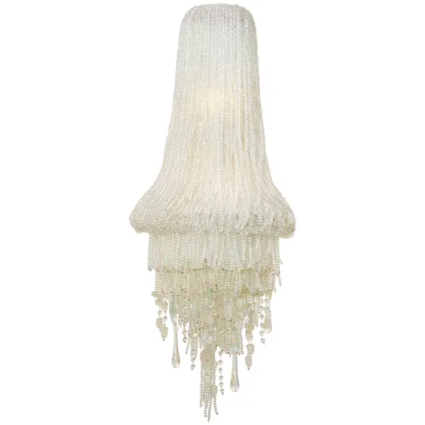 Elegant Crystal Wall Sconce with Coastal-Inspired Sea Glass Accents