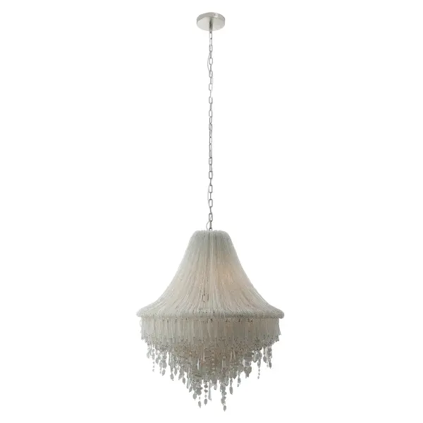 Elegant Crystal Chandelier with Coastal-Inspired Sea Glass Accents - Image 2