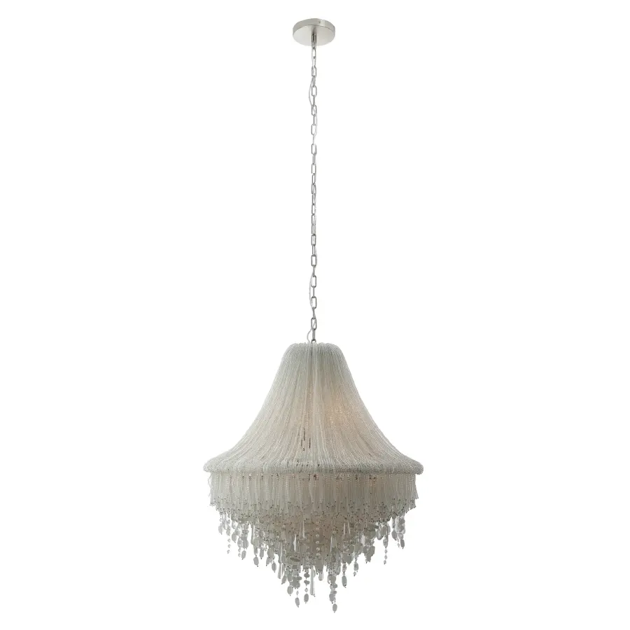 Elegant Crystal Chandelier with Coastal-Inspired Sea Glass Accents - Image 2